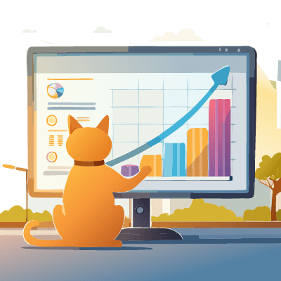 Business growth chart with upward trend