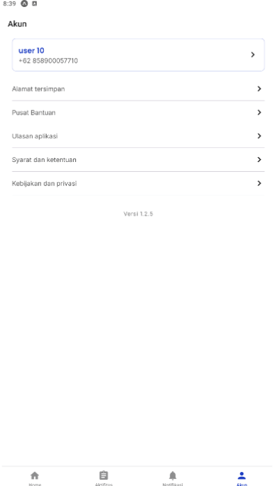 Tampilan profil