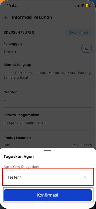 Modal Tugaskan Agen