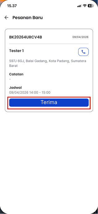 Daftar Pesanan Baru